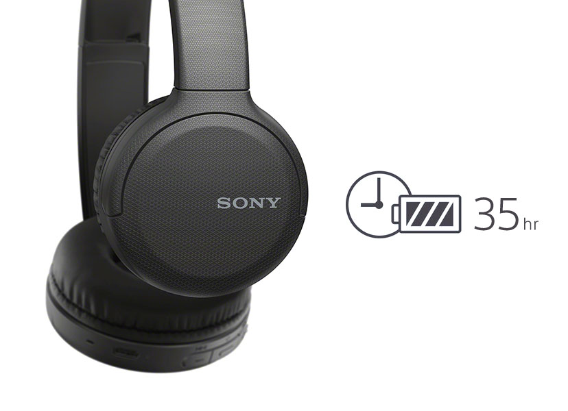Sony WH-CH510 Wireless On-Ear Headphones (Black) with Hardshell Case Bundle  