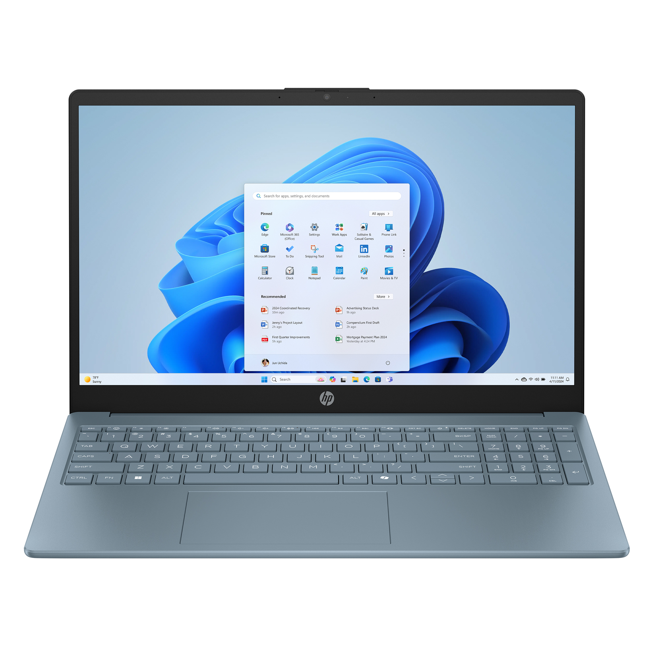 HP 15.6 inch HD Windows Laptop Intel Processor N250 4GB 128GB UFS