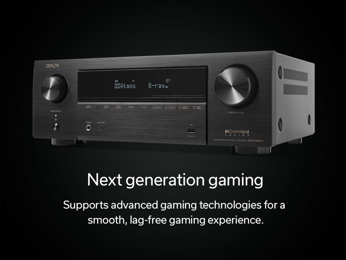 美品　DENON AVR-X1800H AVR-X1800H - 7.2 Ch. 80W 8K AV Receiver Powered by HEOS™ and