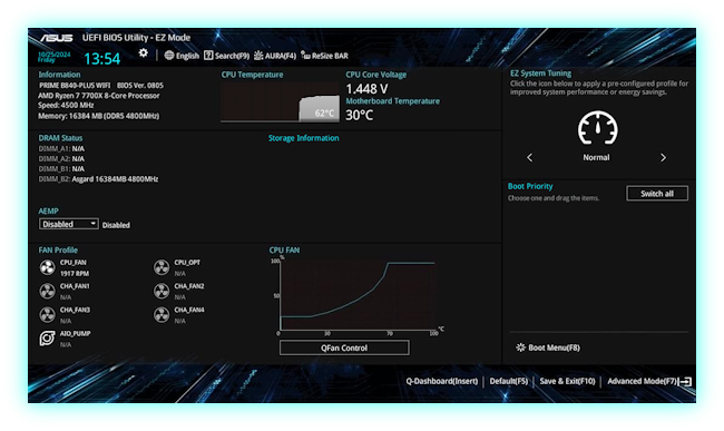UEFI BIOS EZ-Modus UI.