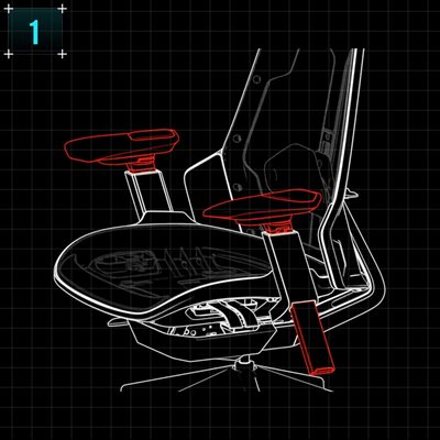 3D-justering af armlæn med 360° rotation