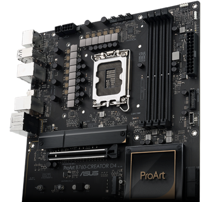 ProArt B760-Creator D4 offers robust power delivery with 12+1 power stages.