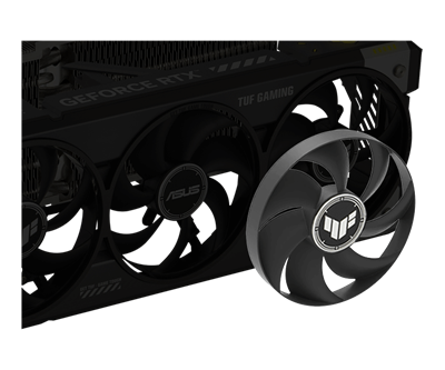 Exploded view of graphics card with Axial-tech fan highlighted