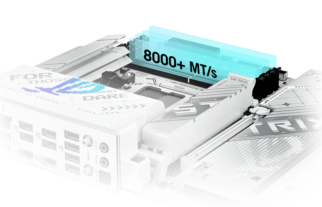 Mit dem Strix X870-A kannst du den Speicher auf bis zu 8400+ MT/s übertakten.