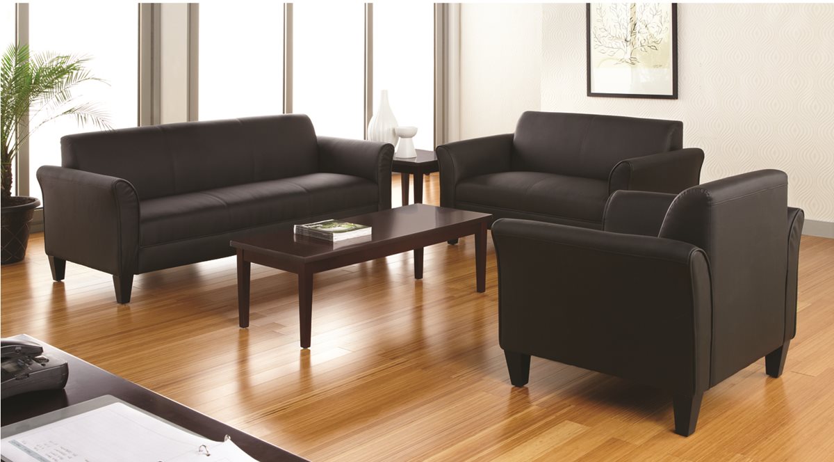 Alera Reception Lounge Furniture, 3-Cushion Sofa