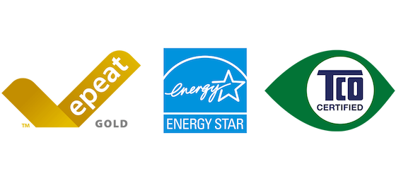 EPEAT Silber, Energy Star, TCO-zertifizierte Logos