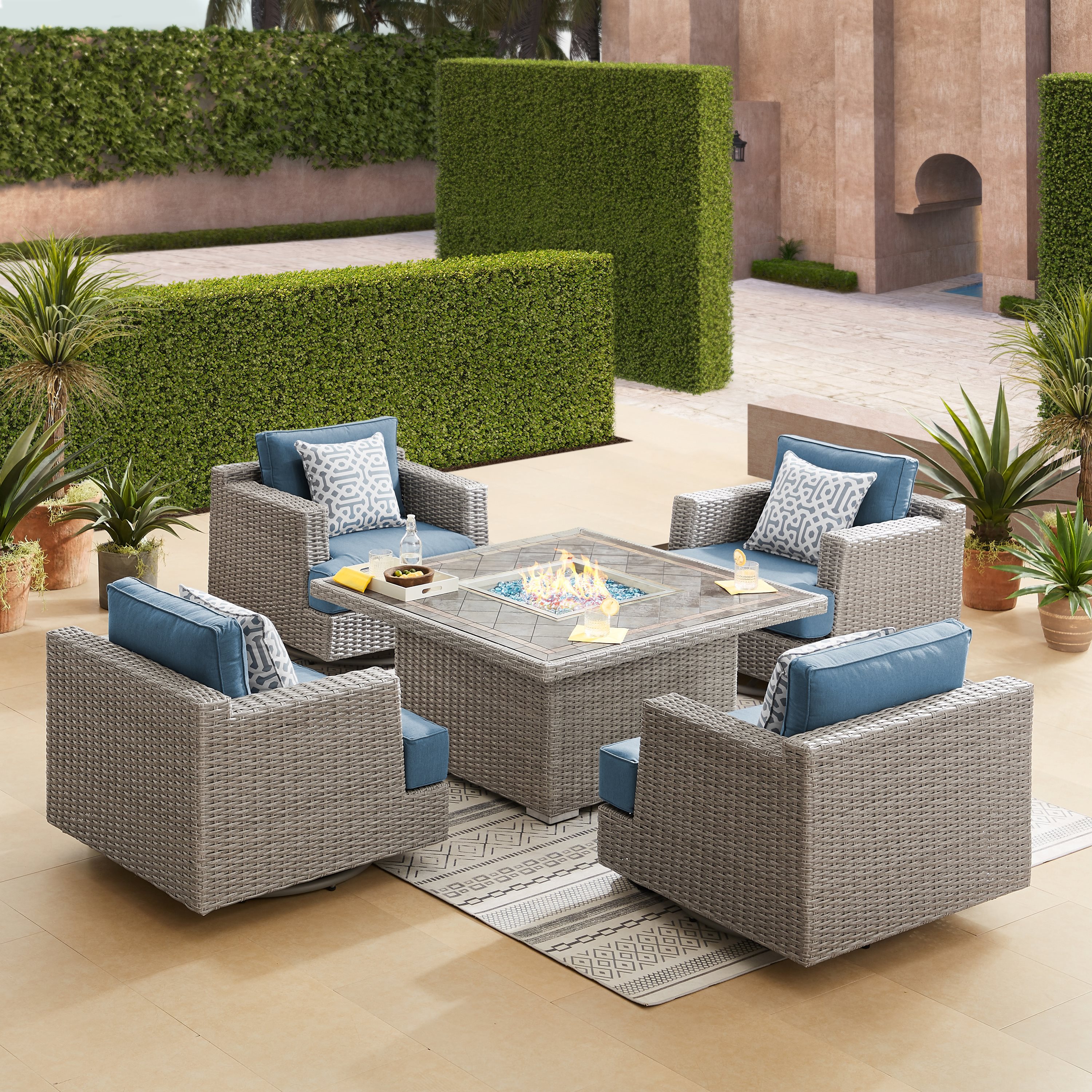 Niko 5-piece Patio Conversation Set with Fire Table | Costco