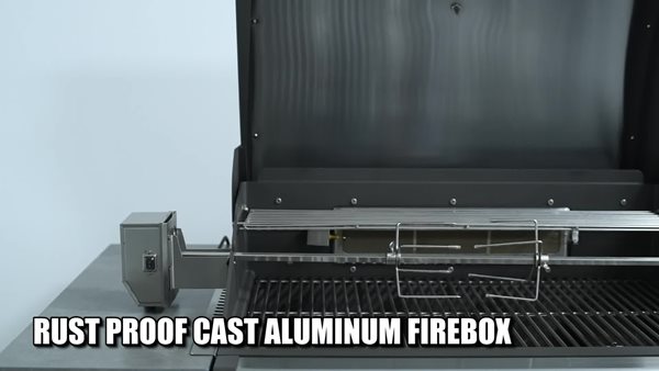 thumbnail video image 2 of Prokan 78-Inch Pro Elite 5-Burner Infrared Grill with Rotisserie, Weather Resistant Countertop Design, 2 of 18