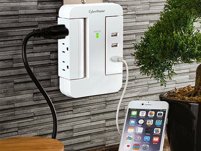 CyberPower MP1088WW has two sets of of swivel outlets that rotate 90 degrees to fit in tight spaces