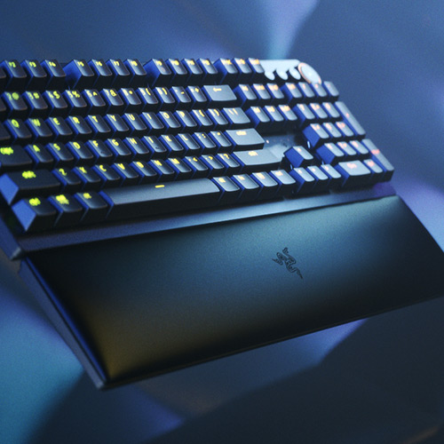 Razer Huntsman V2 Rest, Black Chroma Wired for Switch RGB, Clicky Keyboard Wrist PC, Gaming Optical