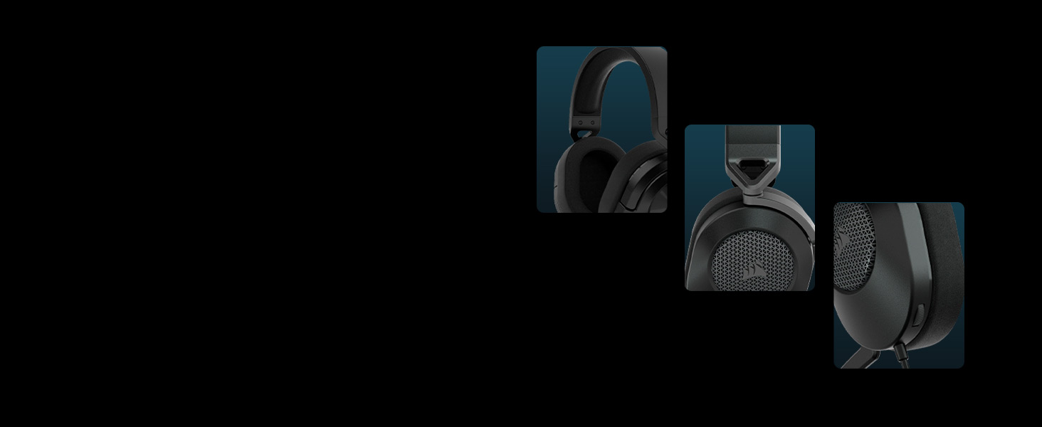 Headset Corsair Center Micro - Carbon HS65 Wired Gaming - SURROUND