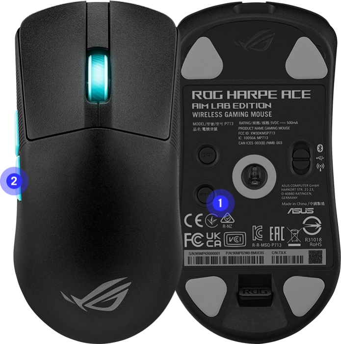 Asus ROG Harpe Ace Aim Lab Edition Gaming Mouse, 54 g Ultra-Lightwieght,  Connectivity (2.4GHz RF, Bluetooth, Wired), 36K DPI Sensor, 5 Programmable  