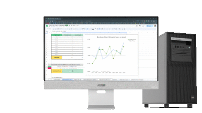A GIF showcase user can access web content directly using the ZenScreen Smart MS32UC monitor when login to your Google account to seamlessly create and synchronize work documents via Google Cloud.