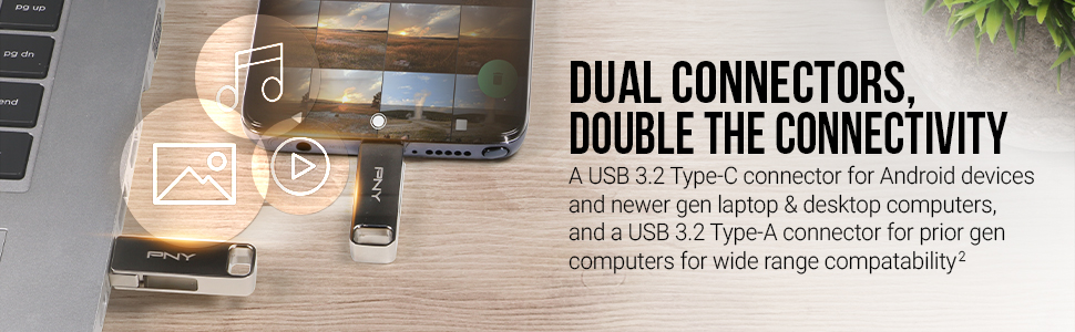 DUO LINK USB 3.2 Type-C 64GB Dual Flash Drive - Dual Connectors, Double The Connectivity