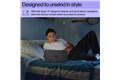 slide 5 of 8, zoom in, young man uses hp 17 laptop while lounging on bed
