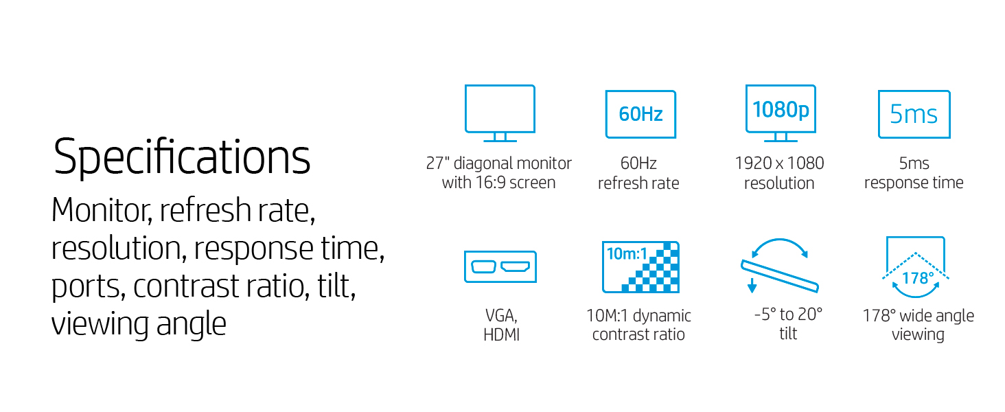 Monitor HP 27m Full HD con tecnología IPS y ajuste de inclinación – Shopavia