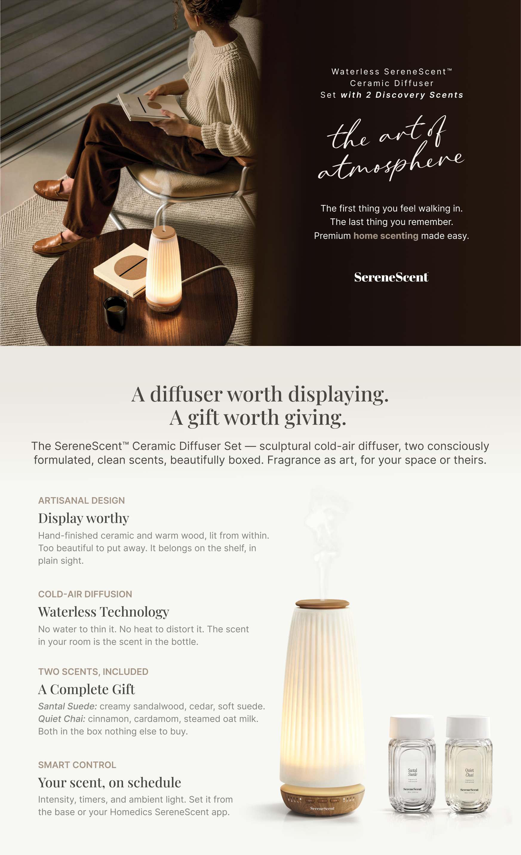 Homedics SereneScent Ceramic Diffuser Set | Costco