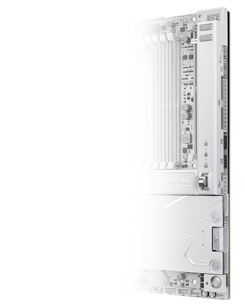ROG Crosshair X870E Glacial linker Winkel