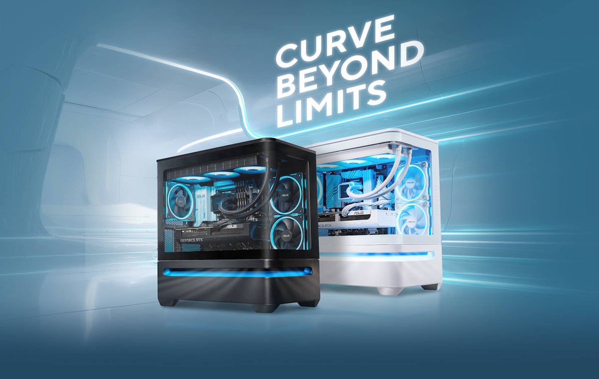 ASUS Prime AP202 ARGB White mATX case with fully tempered curved