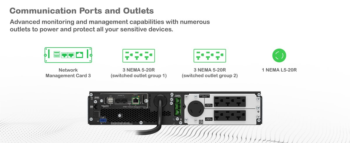 APC Smart-UPS Ultra SRT2200RMXLA-NC back view