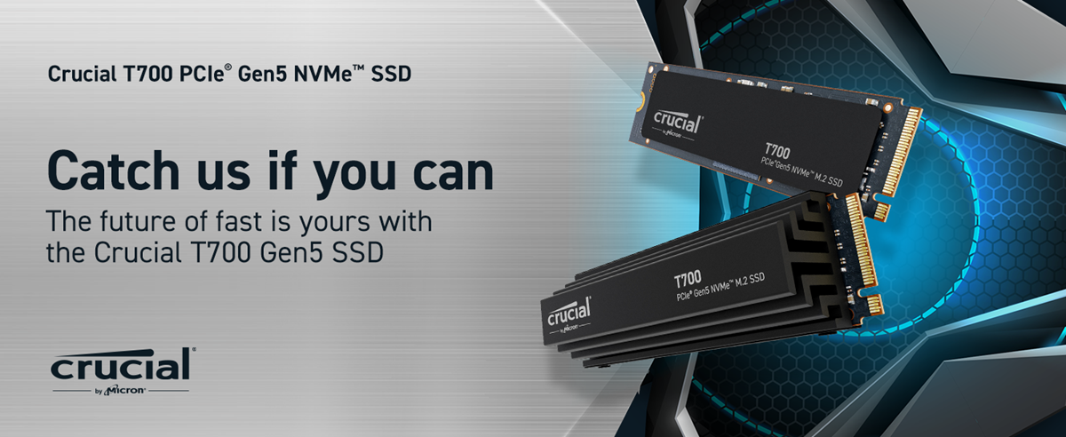 Crucial T700 2TB PCIe Gen5 NVMe M.2 SSD, CT2000T700SSD3