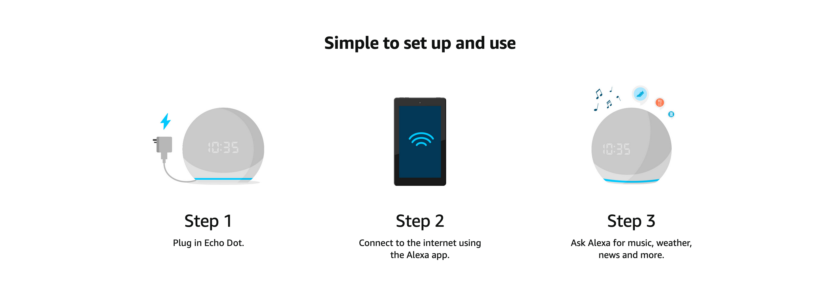 Buy  Echo Dot with Clock 5th Gen Alexa Smart Speaker White
