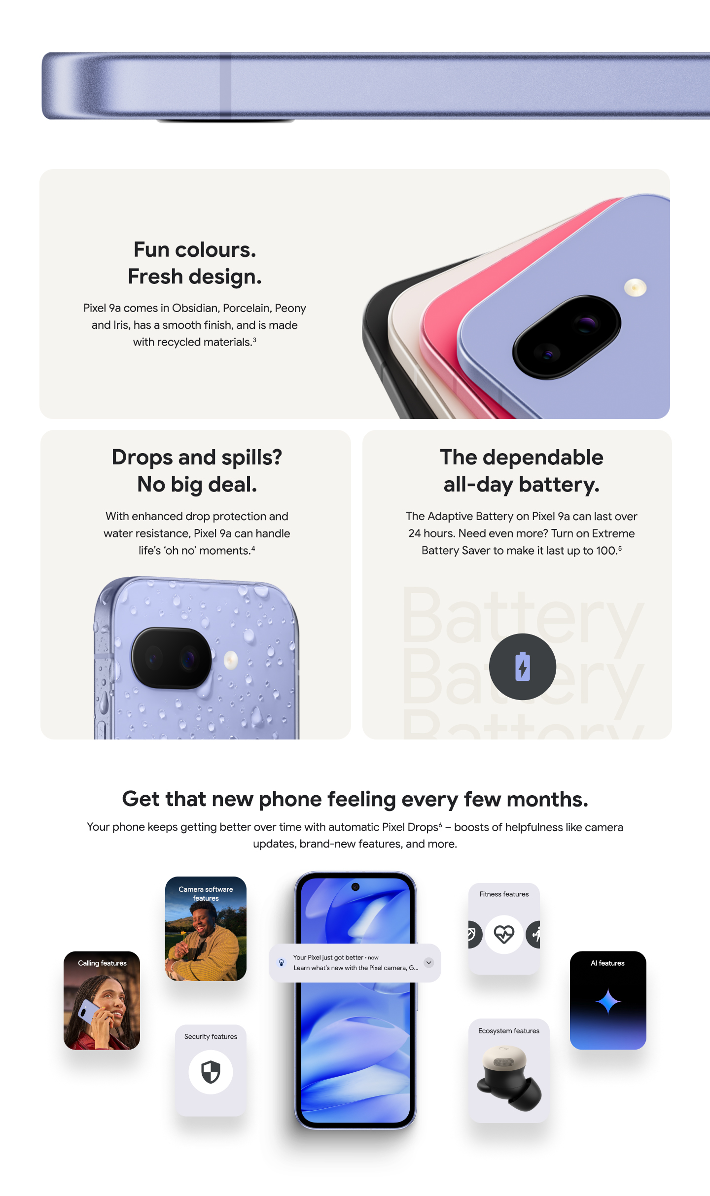 Buy SIM Free Google Pixel 9a 5G 256GB AI Mobile Phone - Iris | SIM