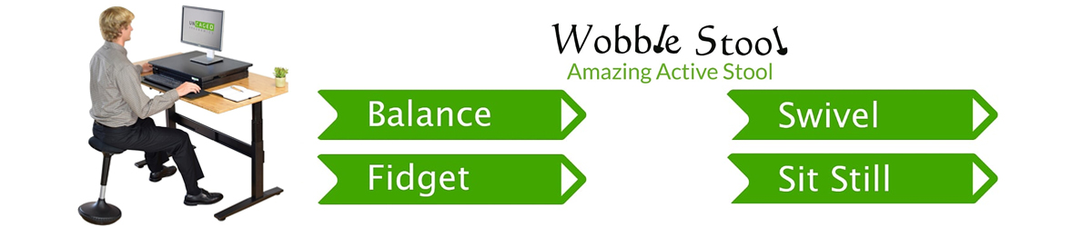 WOBBLE STOOL Standing Desk Chair ergonomic tall adjustable height sit  stand-up office balance drafting bar swiveling leaning perch perching high