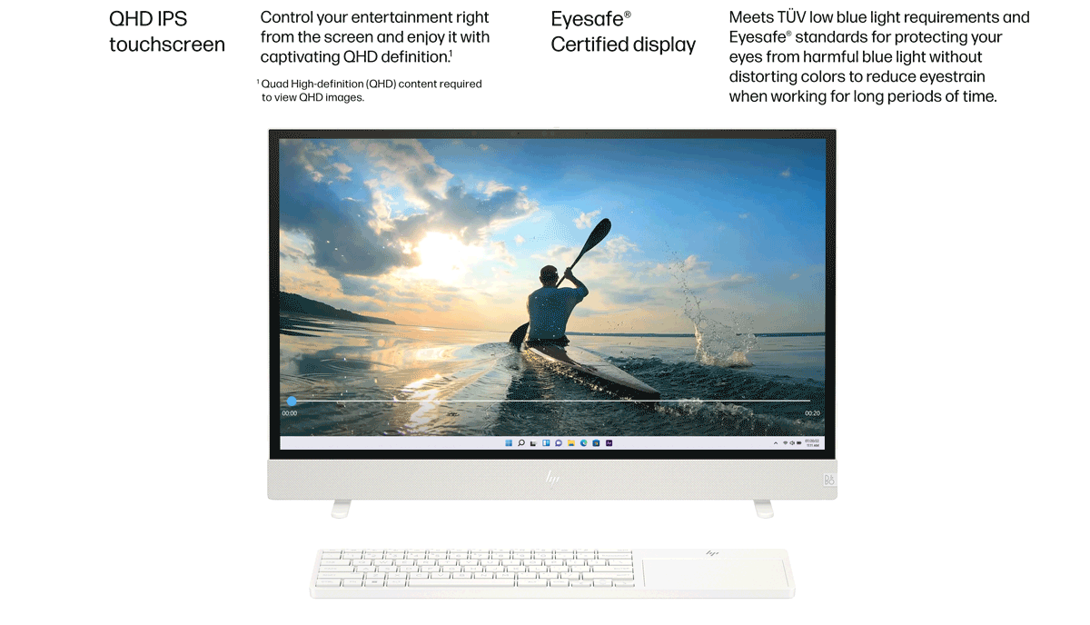 White HP Envy Move 23.8" All-in-One PC.
