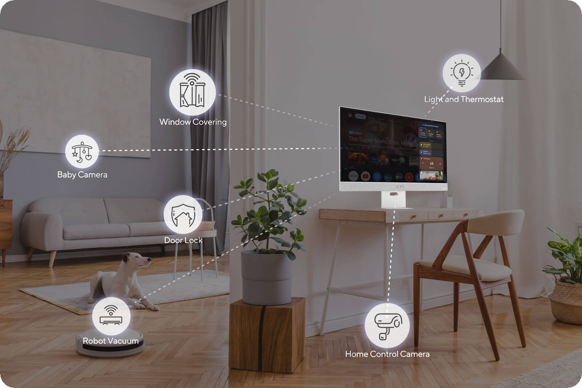 Show Google Home panel feature on MS27U, controling multiple IOT home devices via single screen