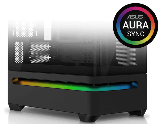 ASUS Prime AP202 ARGB Black mATX case with fully tempered curved
