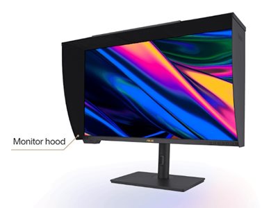 A colorful image being shown on ProArt Display PA32UCX