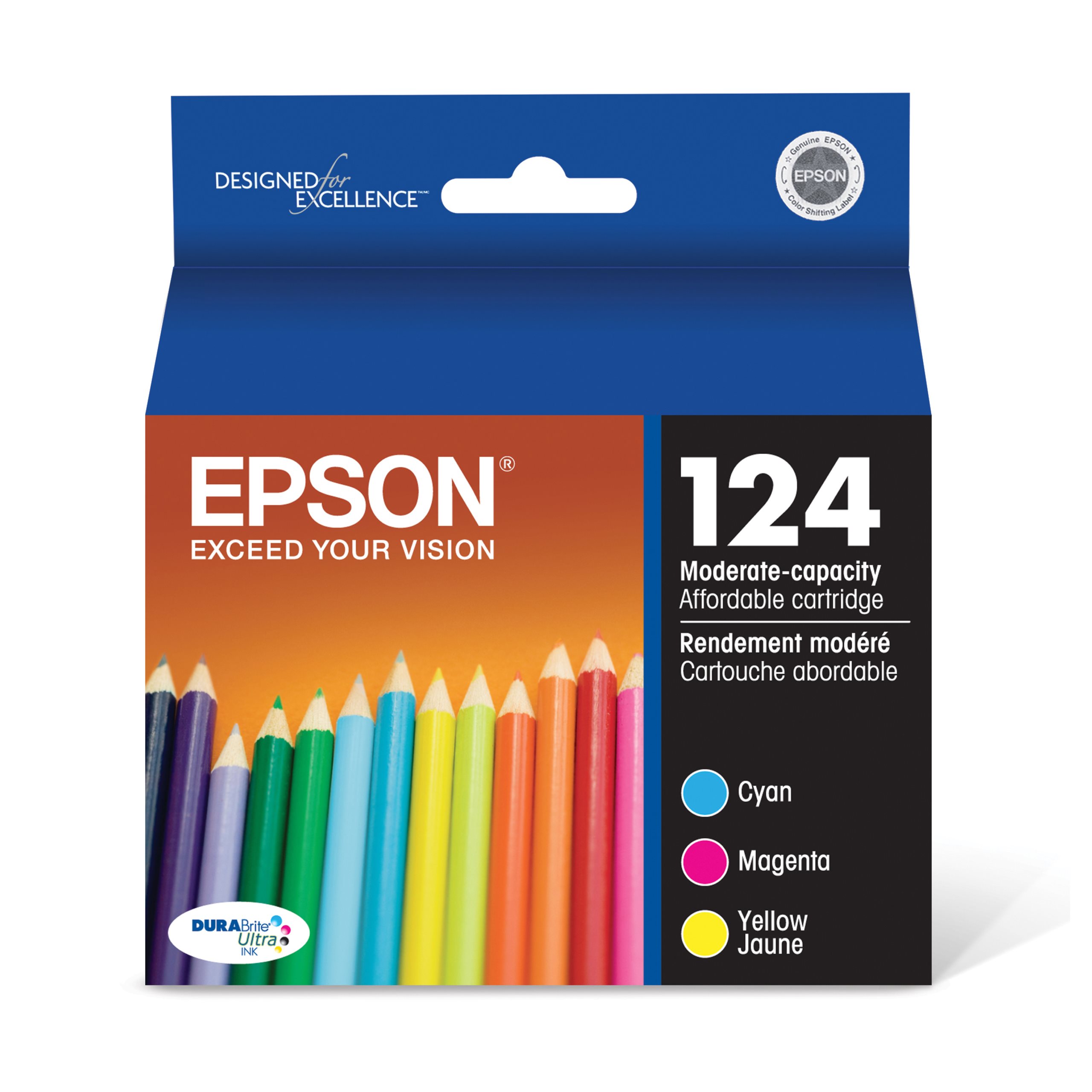 Epson 124 DURABrite Ultra Ink Combo Pack (T124520-S) for Stylus NX