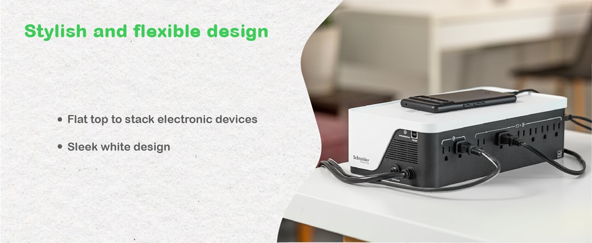 APC Back-UPS BE Series BE900G3 with mobile stacked on top