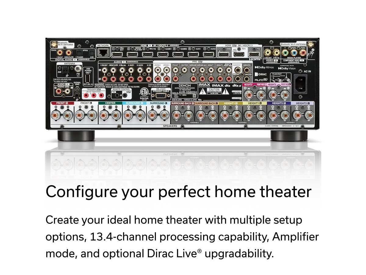 Denon AVR X6800H 140W 11.4 Ch. Home Theater AV Receiver Black