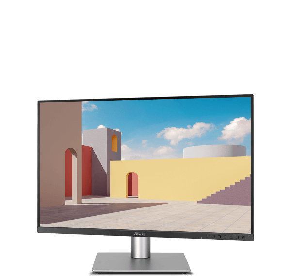 ProArt Display hat einen ergonomisch geformten Standfuß, der schwenkbar ist