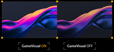 Screenshot with GameVisual sRGB mode ON and OFF