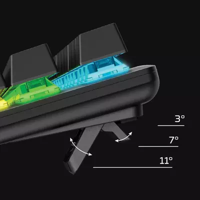 Three adjustable keyboard angles