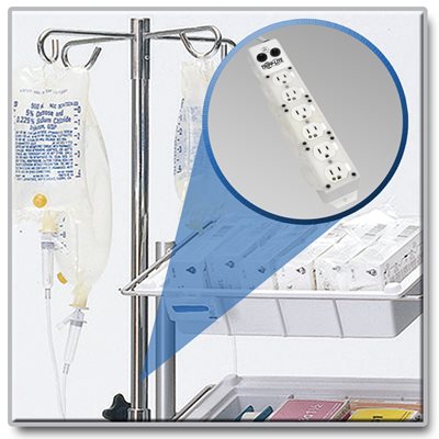 6-Outlet Medical-Grade Power Strip with Long 15 ft. Cord Approved for Patient Care Vicinities