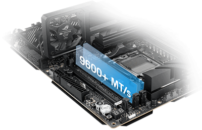 The ROG Crosshair X870E Apex lets you overclock memory up to 9600+ MT/s