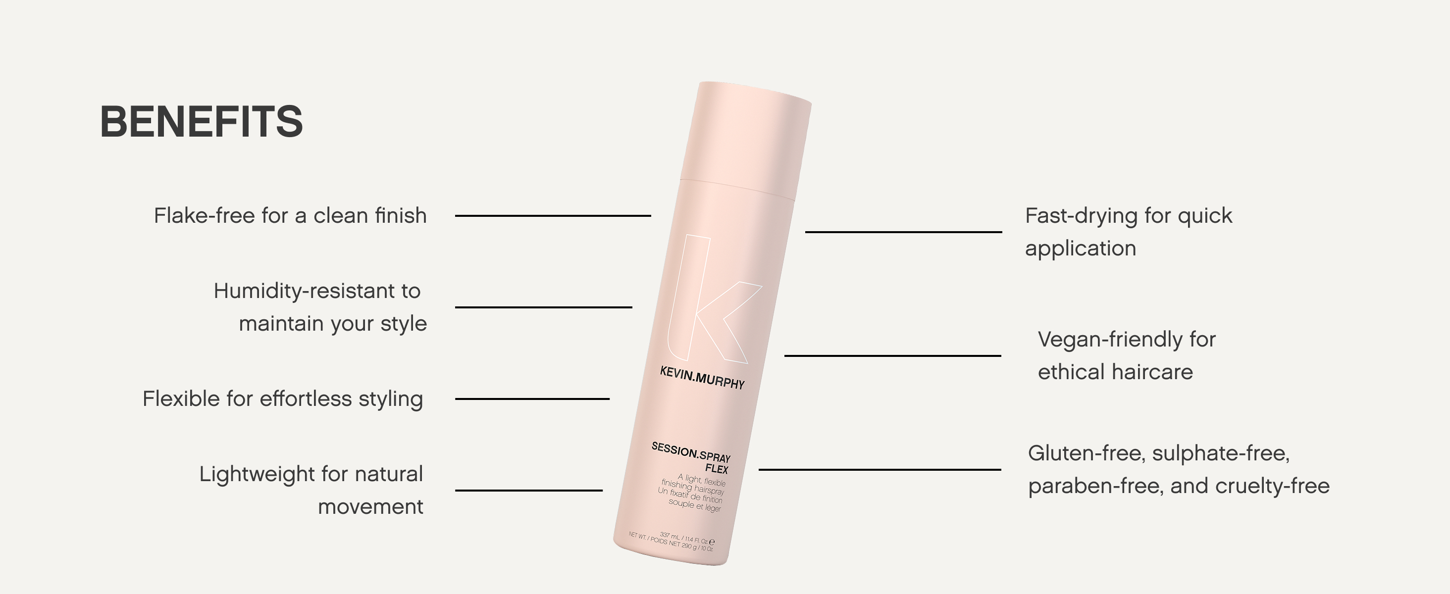 KEVIN.MURPHY Session.Spray Flexible Light Hair Spray, 337 mL