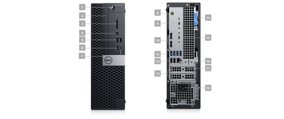 Dell OptiPlex 5000 5070 Desktop Computer - Core i7 i7-9700 - 16 GB 