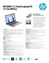 HP ENVY 17.3 inch Laptop PC 17-cw1003ca datasheet