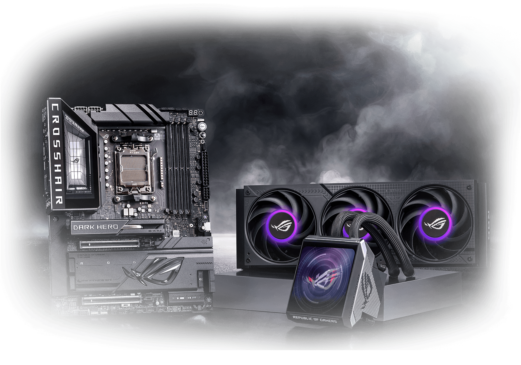 Das ROG Crosshair X870 Dark Hero & ROG Ryujin III 360 ARGB Extreme