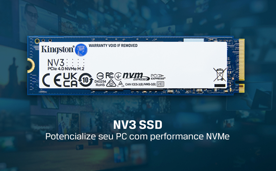 内蔵型SSD Kingston NV3 1TB SSD M.2 SSD Kingston NV3 1TB M.2 2280 NVMe Gen4, Desempenho e Eficiência