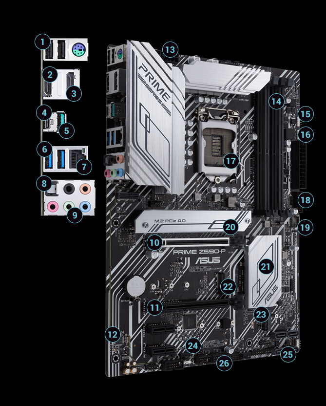 ASUS PRIME Z590-P LGA 1200 ATX Intel Motherboard - Newegg.com