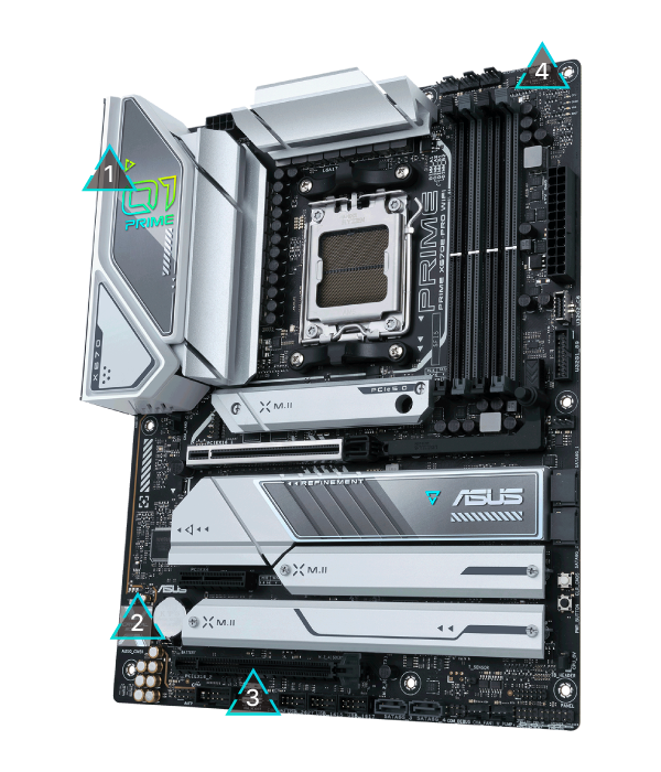 ASUS Prime X670E-PRO WIFI 6E Socket AM5 (LGA 1718) Ryzen 7000 ATX  Motherboard (PCIe 5.0, DDR5, 14+2 Teamed Power Stages, 4x M.2 slots, USB  3.2 Gen 2x2 Type-C, USB4 Support, WIFI 6E