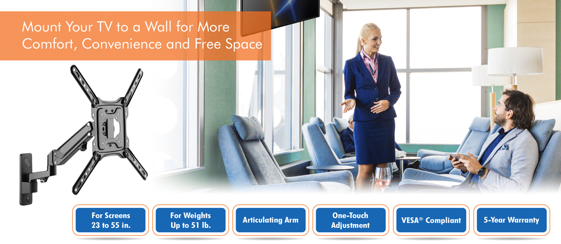 Tripp Lite TV Wall Mount FullMotion Swivel Tilt with Fully Articulating Arm for 23" to 55" Flat