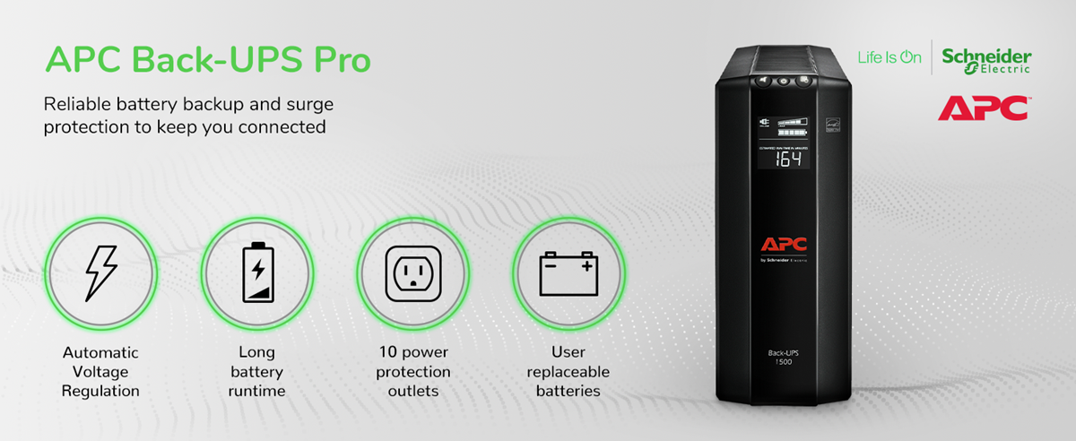  APC UPS 1500VA UPS Battery Backup and Surge Protector