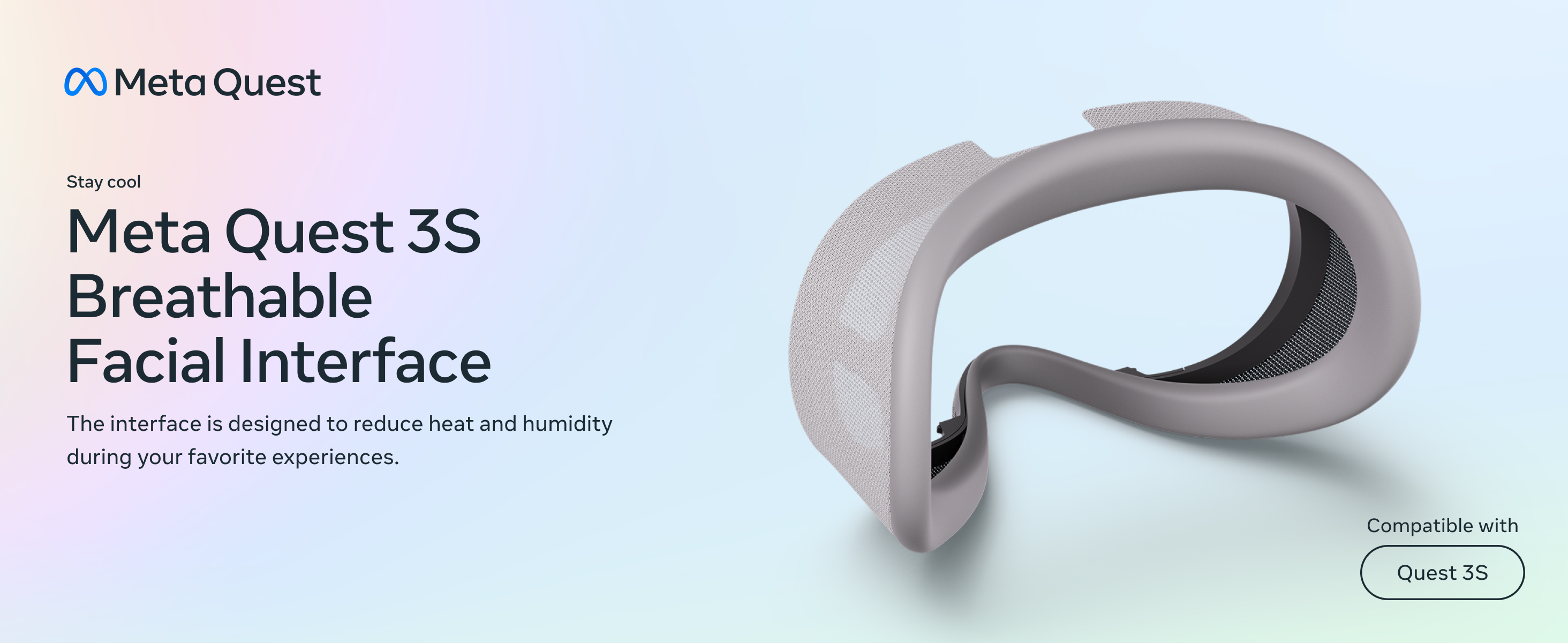 Quest 3S Breathable Facial Interface — Works with Meta Quest 3S